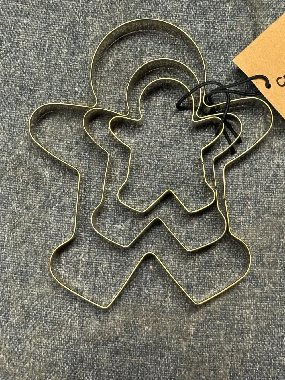 Creative Co-op Gold Nested Gingerbread Boy Cookie Cutter Set